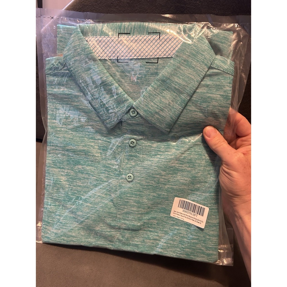Alex Vando Men's Golf Polo Shirt Medium Green Moisture Wicking Quick Dry NEW